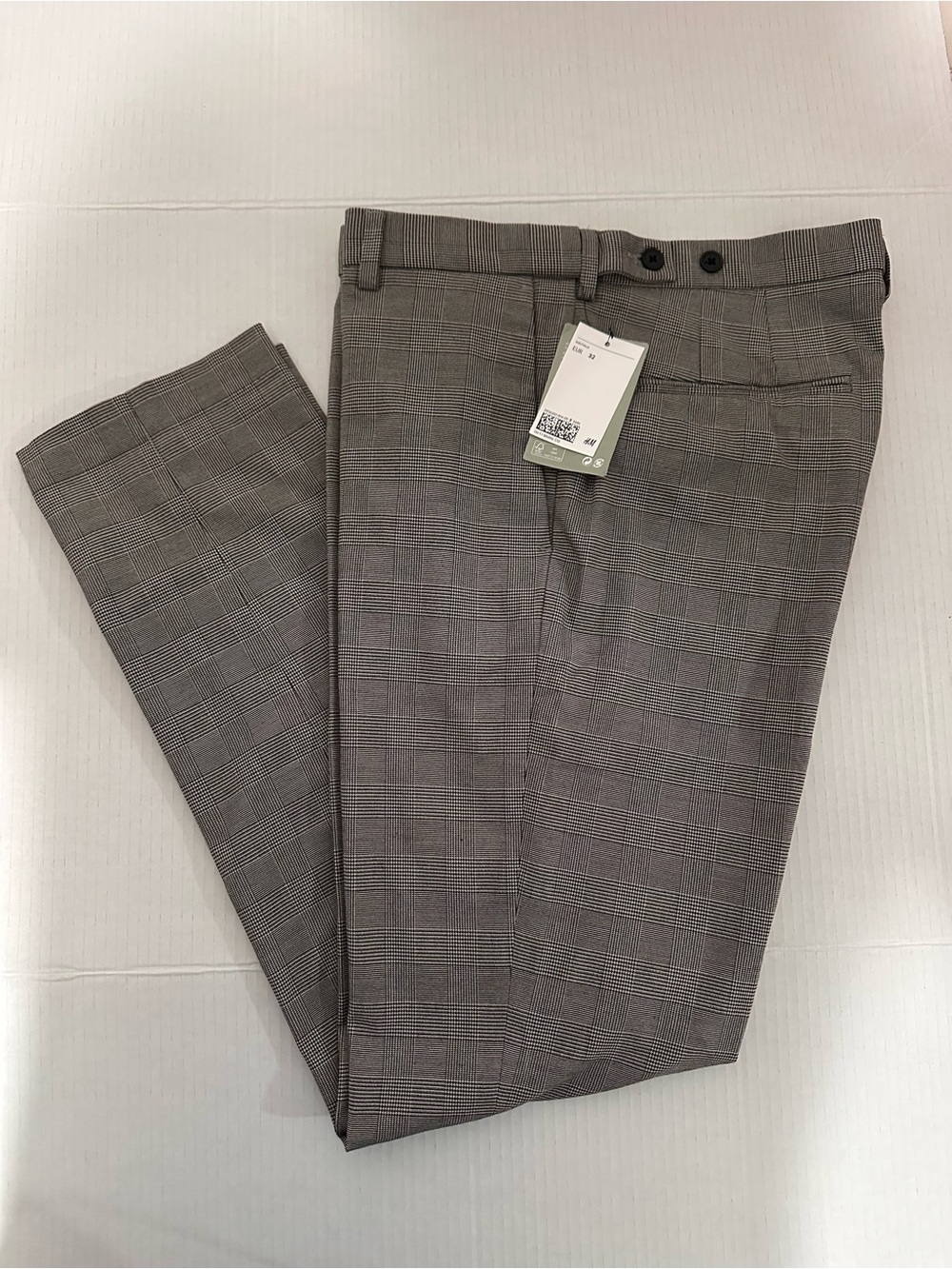Men's Grey H&M Glen Plaid Dress Pants